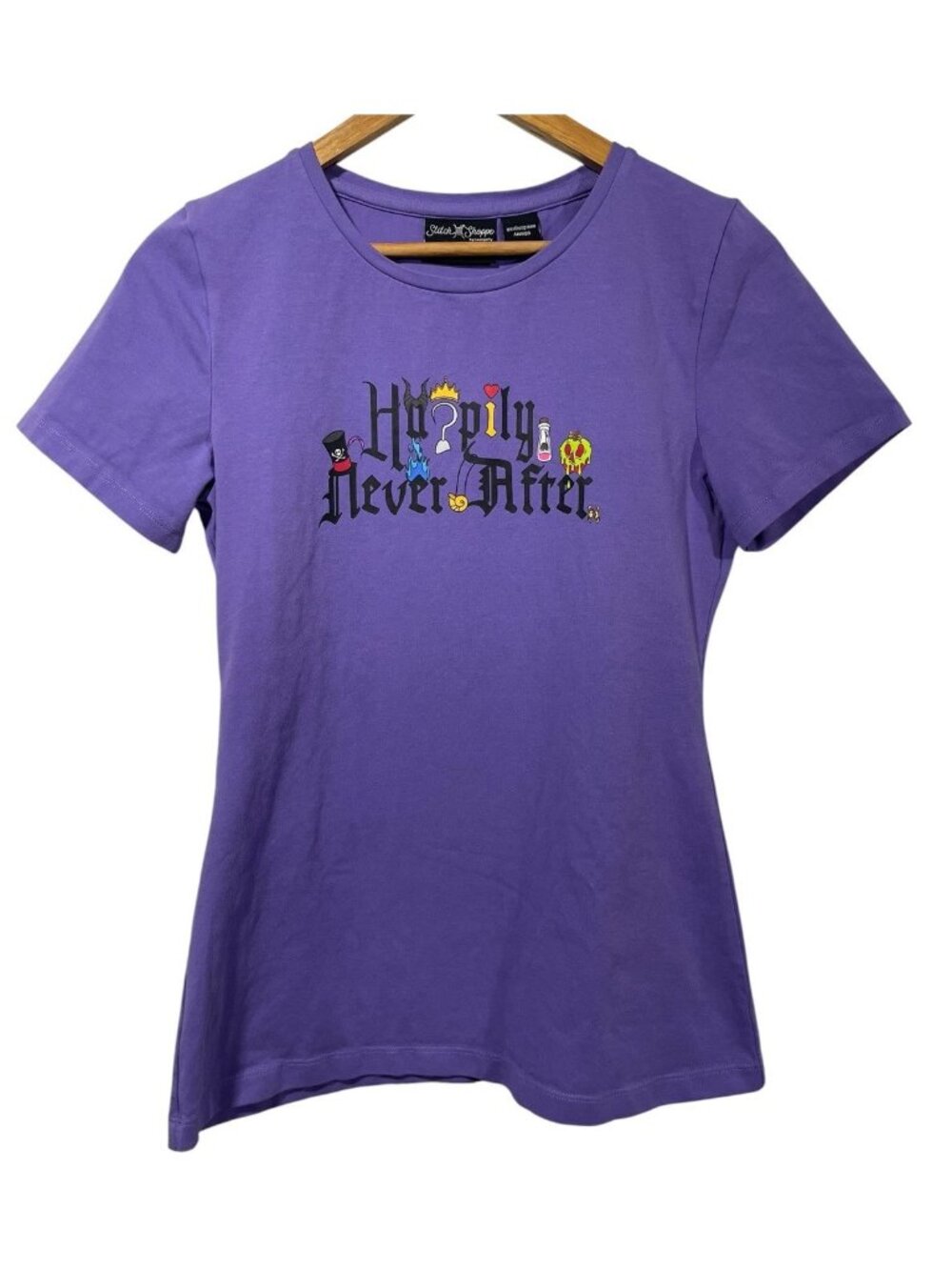 Loungefly Stitch Shoppe Disney Villains Happily Never After Ariana T-Shirt Sz L